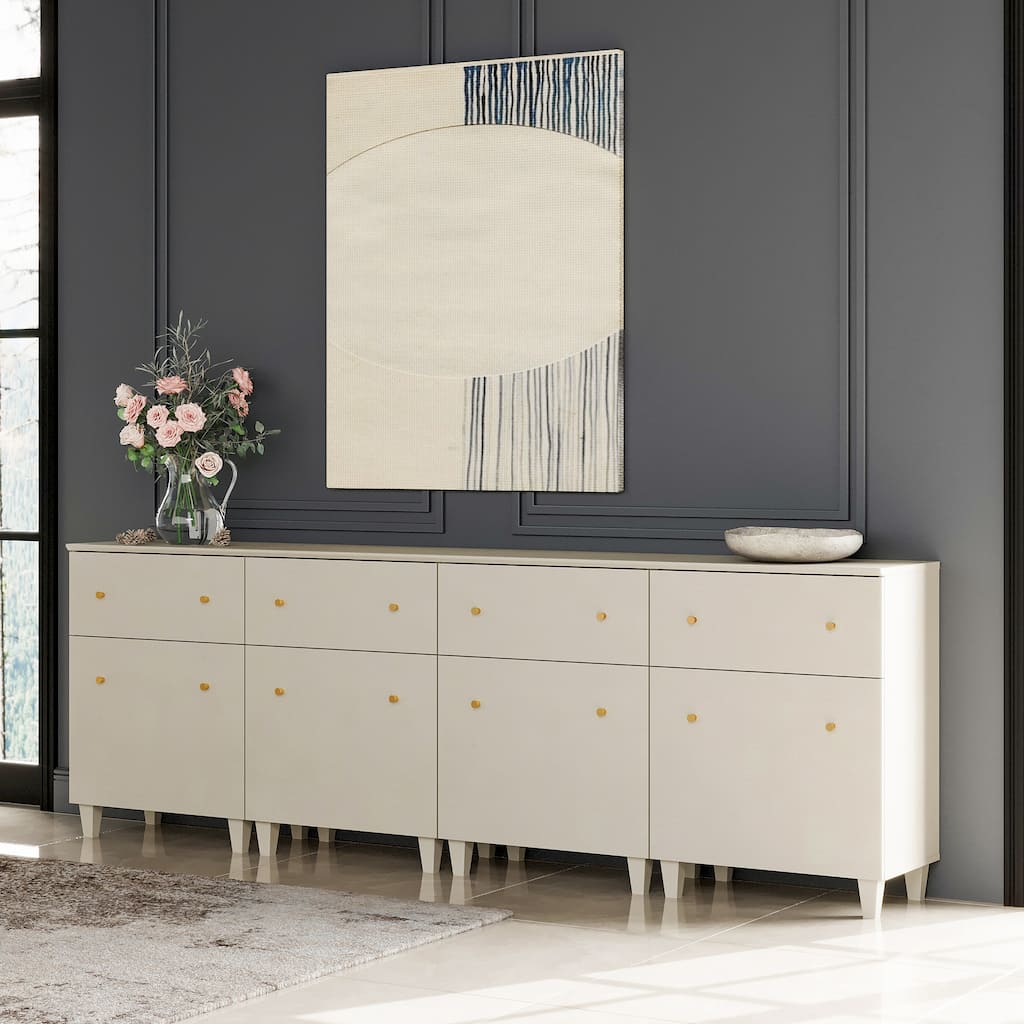 4-In-1 Buffet Cabinets for Dining Room, 94.4" Kitchen Sideboards