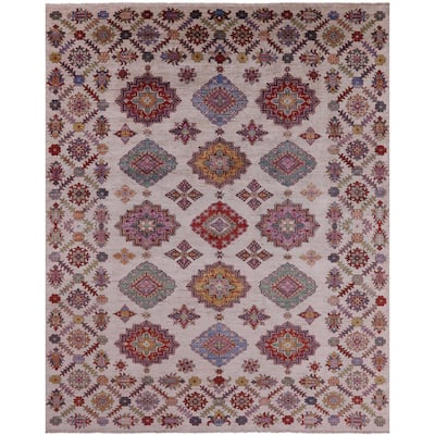Golden Nile Ivory Super Kazak Hand Knotted Wool Rug - 8' 3" X 10' 5"