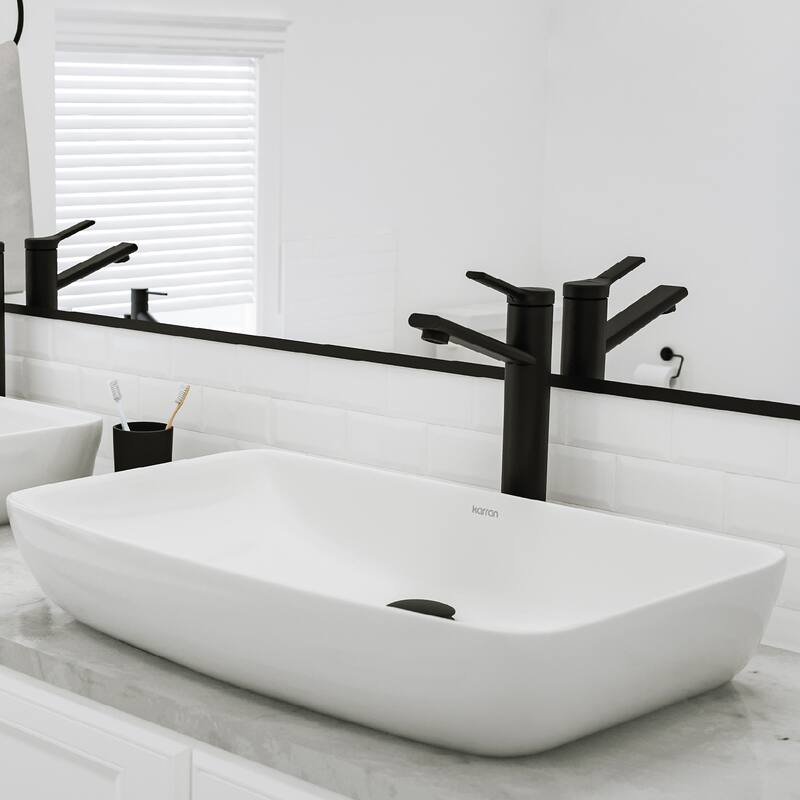 Karran Valera 24" Vitreous China Vessel Bathroom Sink in White