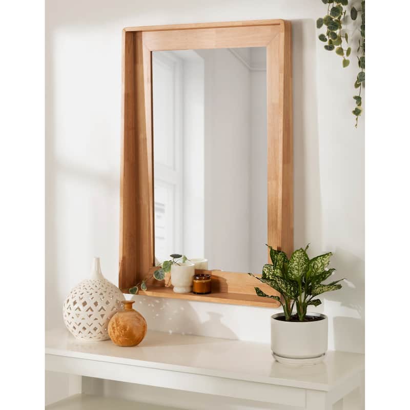 Kate and Laurel Basking Wall Mirror with Shelf