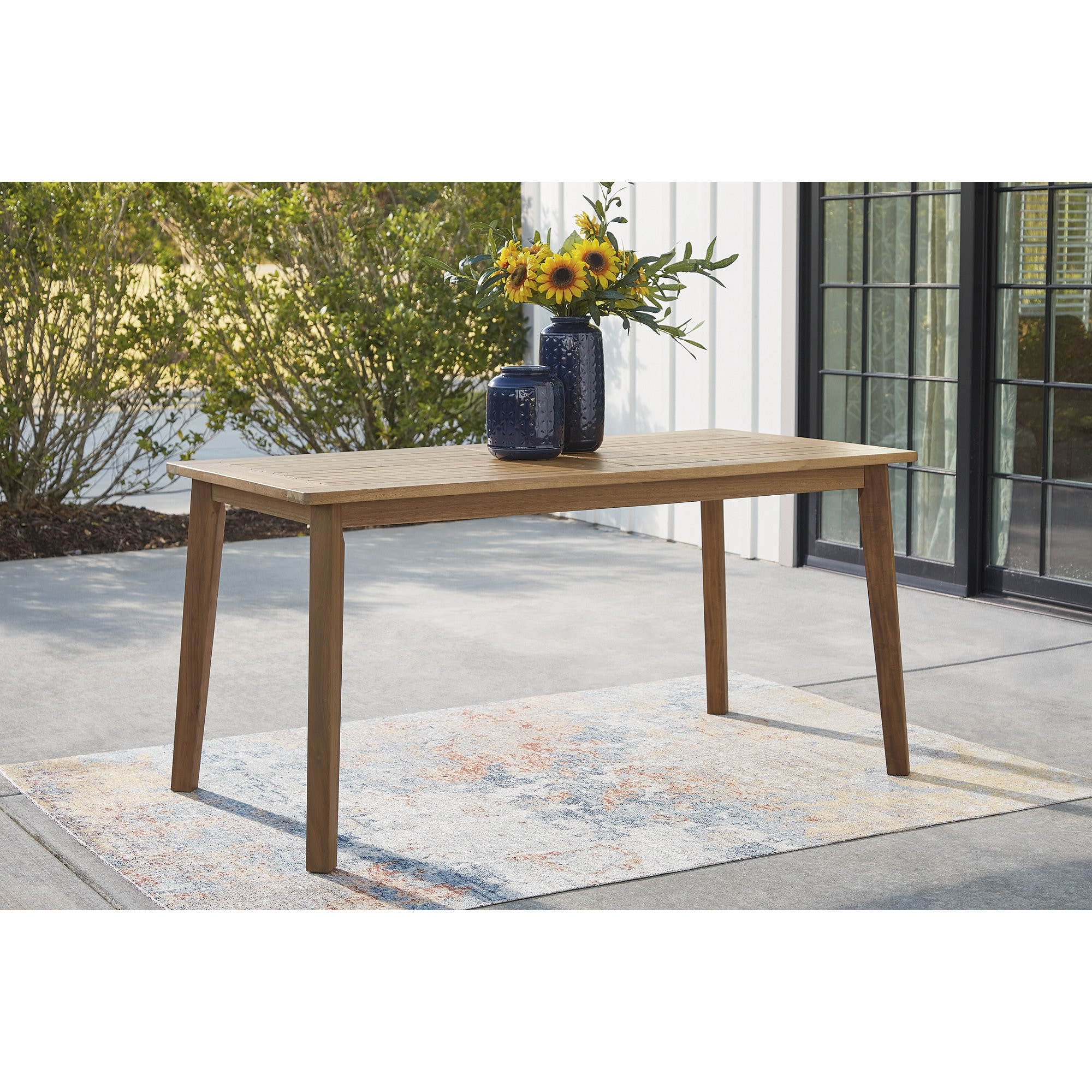 Janiyah Outdoor Rectangle Dining Table - Light Brown Janiyah Outdoor Rectangle Dining Table - Light Brown