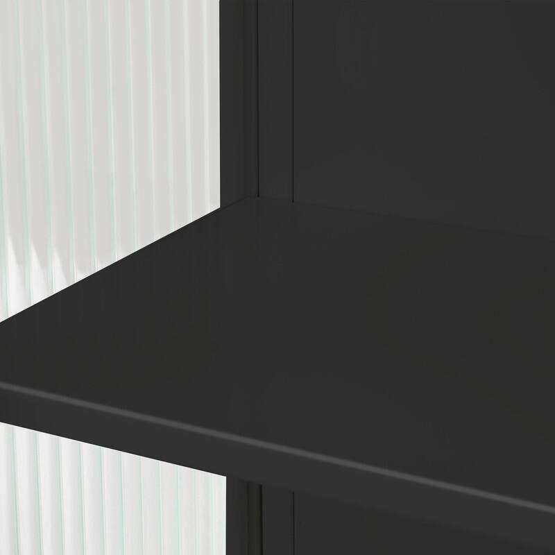 23.62" Modern Wall Cabinet with Featuring Two-tier Enclosed Storag With Glass Doors,Open Shelf and Towel Rack