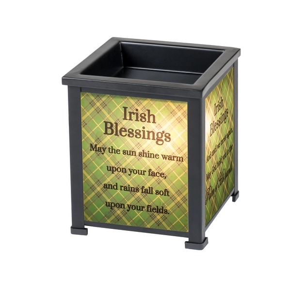 5" Green and Gray Irish Blessings God Hold You Interchangeable Warmer - N/A