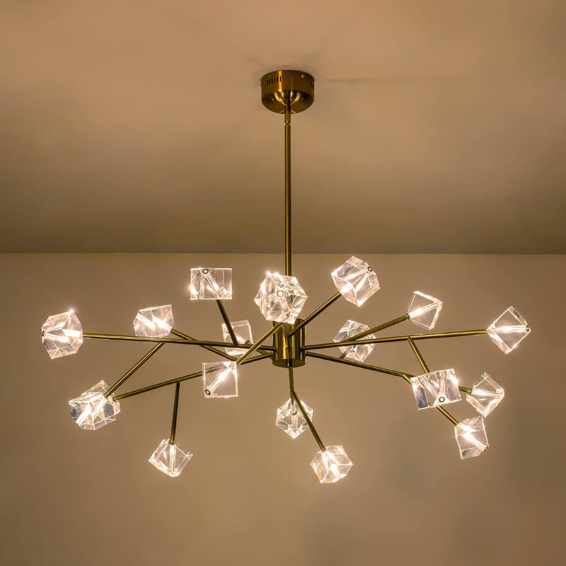 Black or Gold Big Large Modern Sputnik Crystal Chandelier for Living/ Dining Room/ Bedroom/ Foyer/ Kitchen