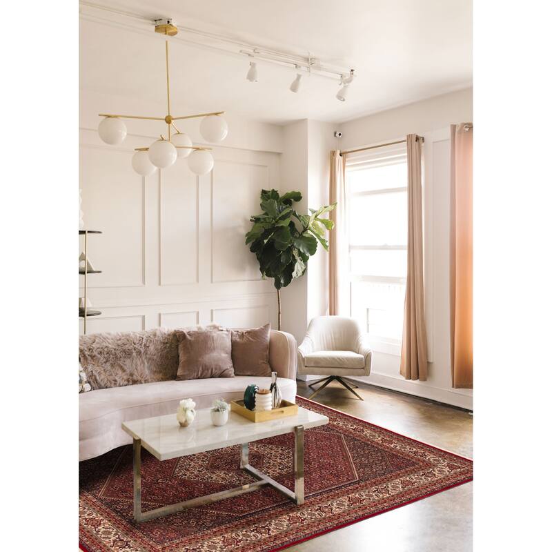 ECARPETGALLERY Hand-knotted Bijar Red Wool Rug - 8'0 x 10'7