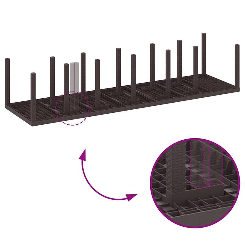 vidaXL Garden Dining Set 15 pcs Poly rattan - 39 x 138 x 29