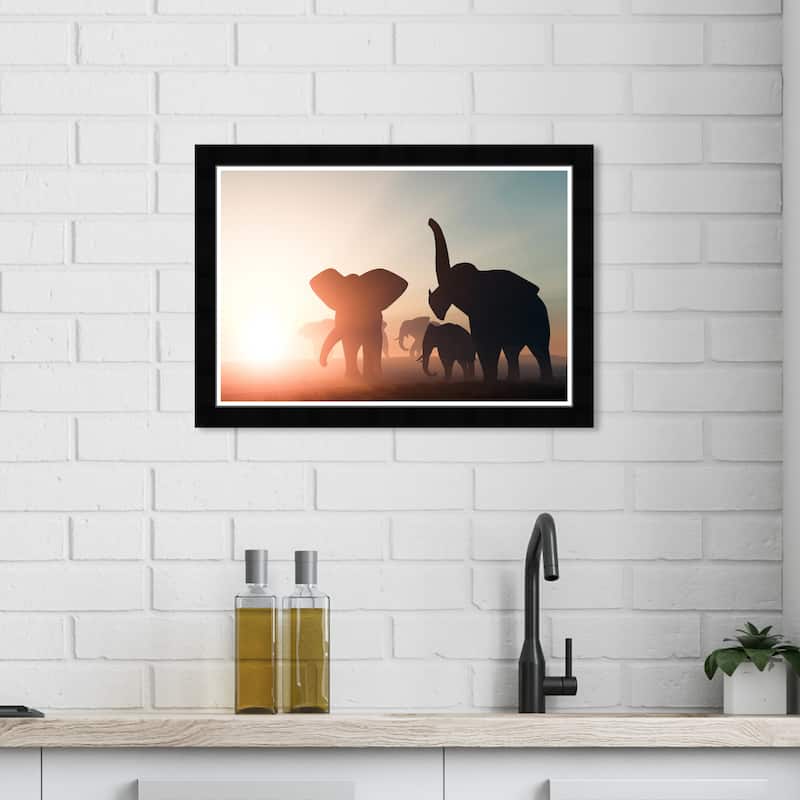 Wynwood Studio Prints Animals Together Stronger Orange and Modern & Contemporary Wall Art Canvas Print - Black