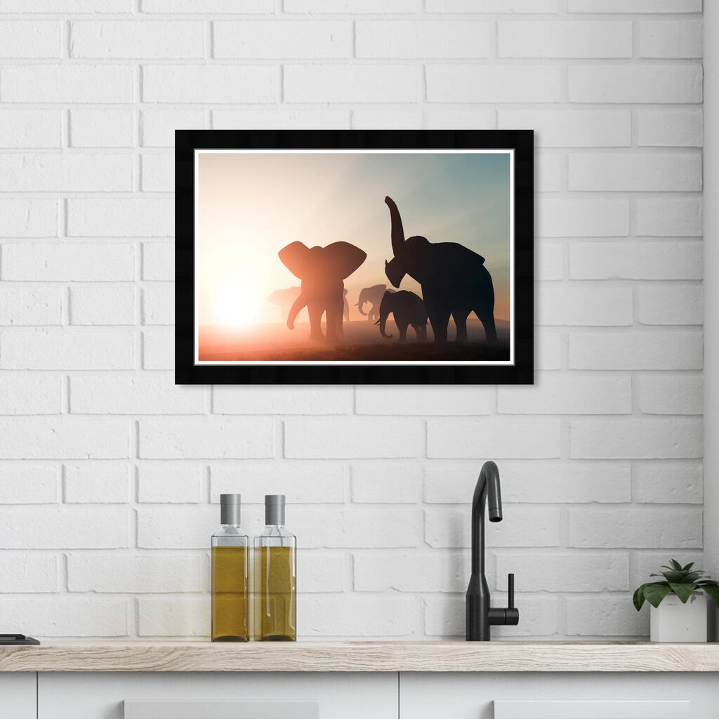 Wynwood Studio Prints Animals Together Stronger Orange and Modern & Contemporary Wall Art Canvas Print