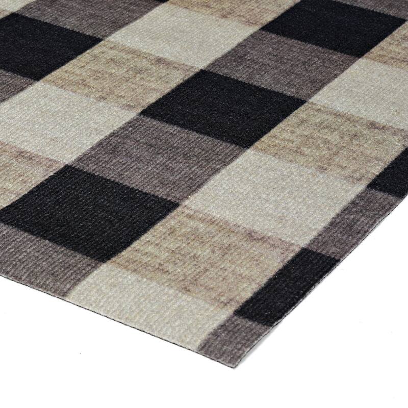 Foss Floors 6X8 Checked Indoor/Outdoor Area Rug W/TPR