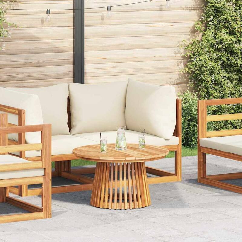 vidaXL Garden Table Brown Solid teak wood - Brown Ø70 x 40 cm