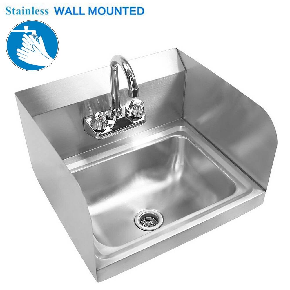 17" Stainless Steel Hand Sink with Side Splash - N/A