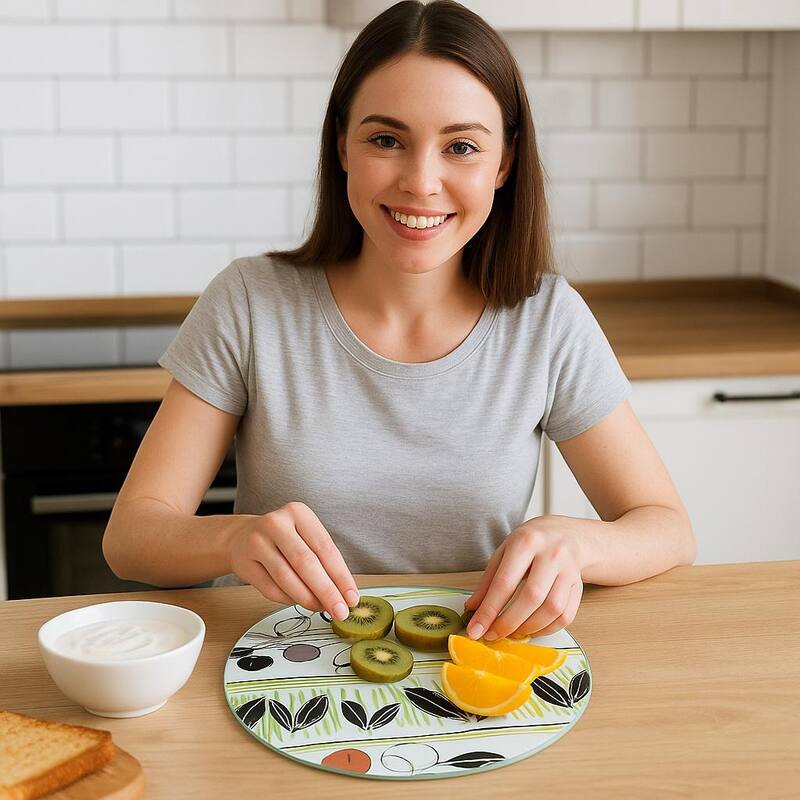 Creative Home Tempered Glass 8" Round Trivet