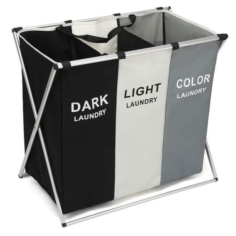 ColourTreeUSA Heavy Duty 3 Bag Collapsible Removable Laundry Sorter Organizer Hamper
