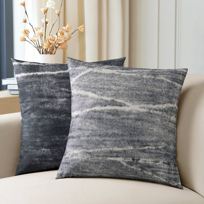 Exclusive Fabrics Printed Cotton Throw Pillow Covers 18 X 18 - Textured Decorative Pillow Covers (Set of 2)