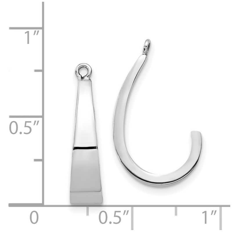 Curata 14k White Gold 20x5mm Polished J Hoop Earrings Jackets 20x5mm