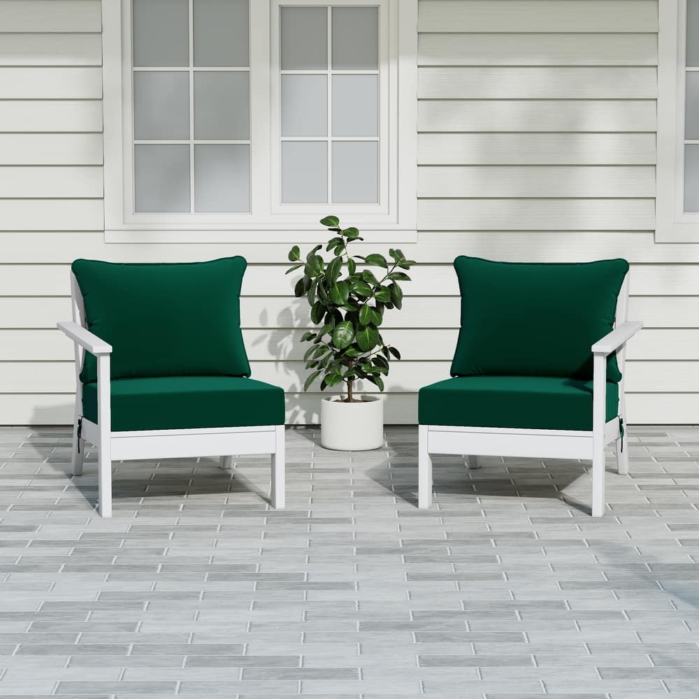 Birchwood All Weather HDPE Outdoor Patio Deep Seating White Loveseat (2-Piece)