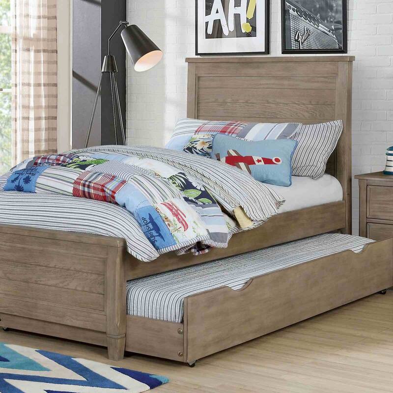 Transitional Warm Gray Finish Trundle Bed