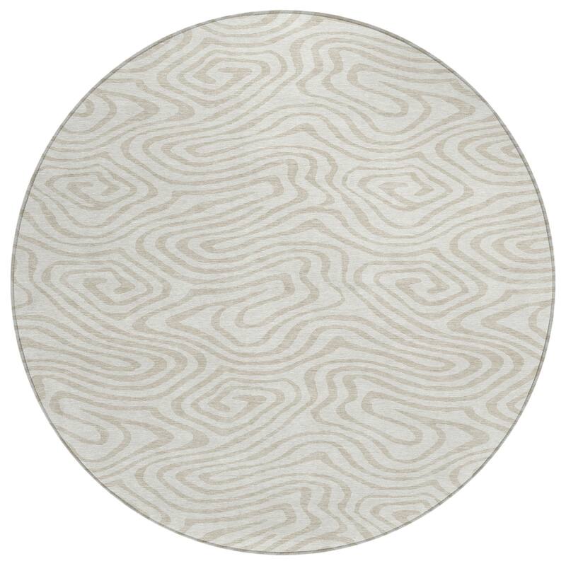 Machine Washable Indoor/ Outdoor Abstract Modern Chantille Rug