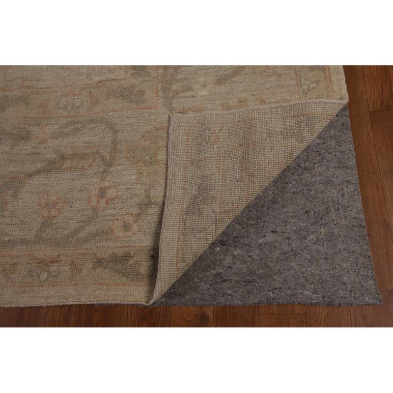 Earth Tone Vegetable Dye Oushak Area Rug Handmade Wool Carpet - 9'7"x 13'5"