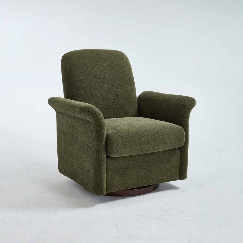 Swivel Accent Chair with Wood Base for Comfortable Reading and Living Room Elegance