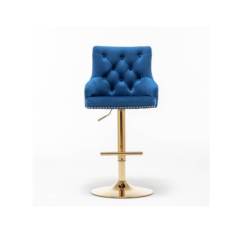 Best Master Furniture Adjustable Swivel Bar Stools with Gold Base (Set of 2)