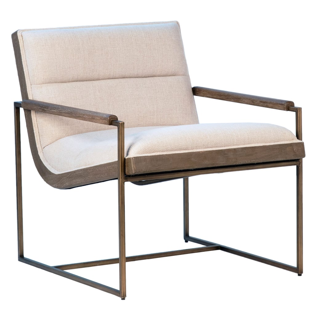 Mary Polyester Blend Upholstered Occasional Chair, Off-White