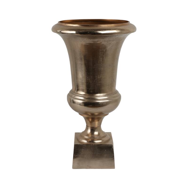 Aluminum Decorative Vase Flared Design Metallic Finish - 24" Gold