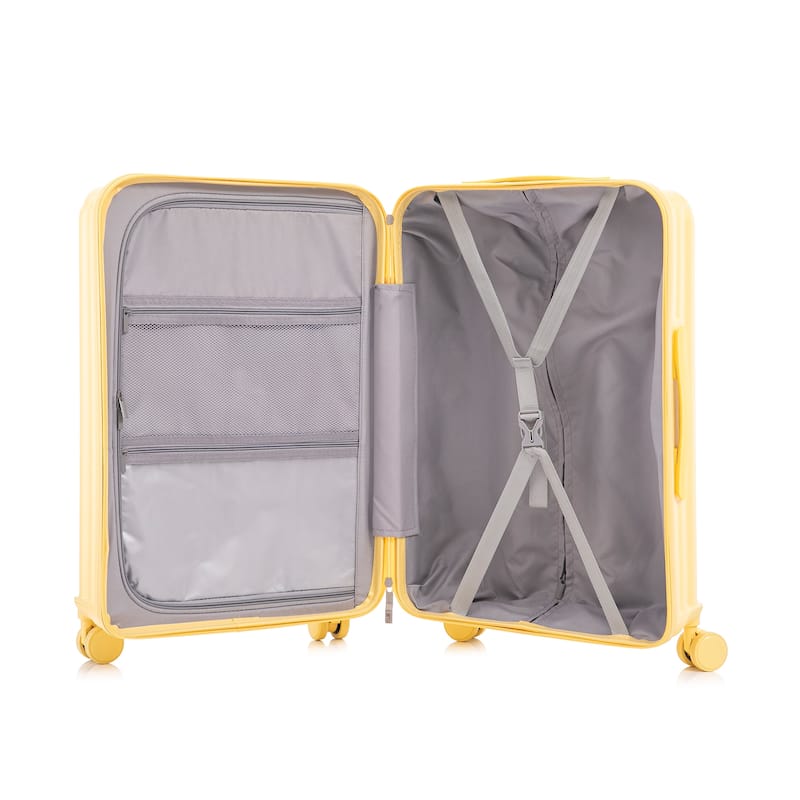 Anmytek 20"/24"/28" Orange Hardshell Luggage Set 3 Piece Spinner Wheels TSA Lock Carry On Check In Travel