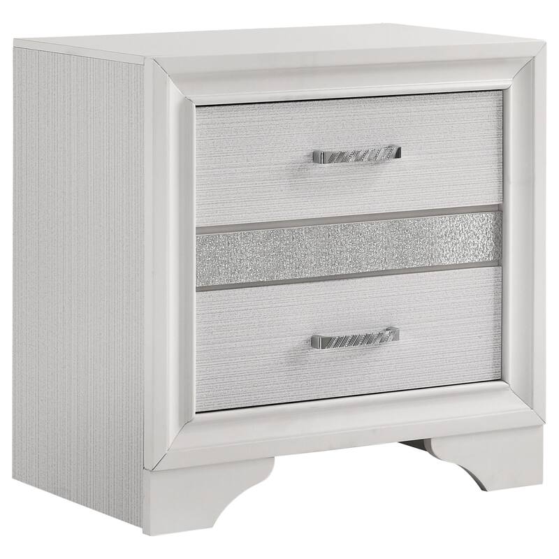 Miranda Contemporary 2-drawer Nightstand White - White