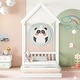 preview thumbnail 3 of 9, Twin House-Style Roof Headboard Floor Bed with Semi-Fence Design for Imaginative and Safe Sleep