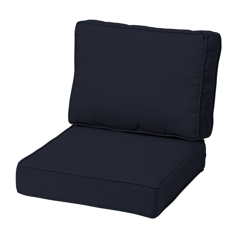 Arden Selections ProFoam Outdoor Plush Deep Seat Set - 24 L x 24 W - Classic Navy Blue