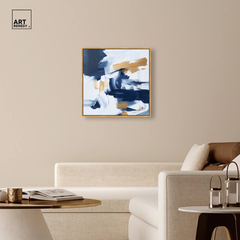 Azure and Gold Canvas by Art Remedy
