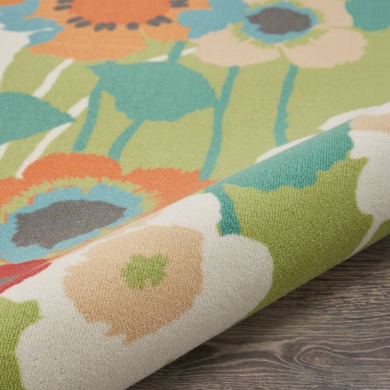 Waverly Sun N' Shade Floral Transitional Indoor/Outdoor Area Rug ...