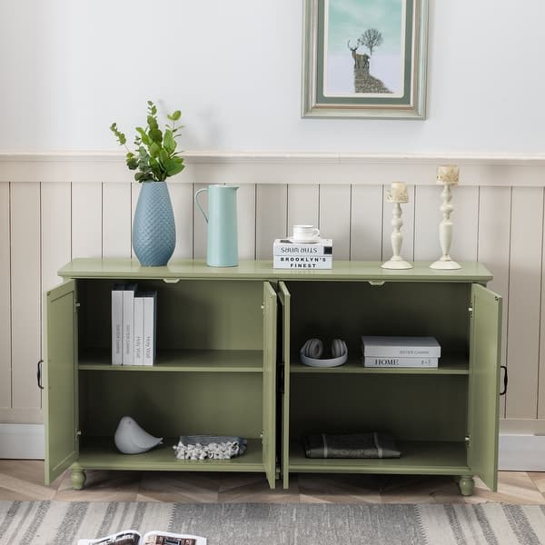 63" Green Sideboard Buffet Cabinet - Modern Storage Cabinet With Drawers, Coffee Bar For Living Room Or Kitchen