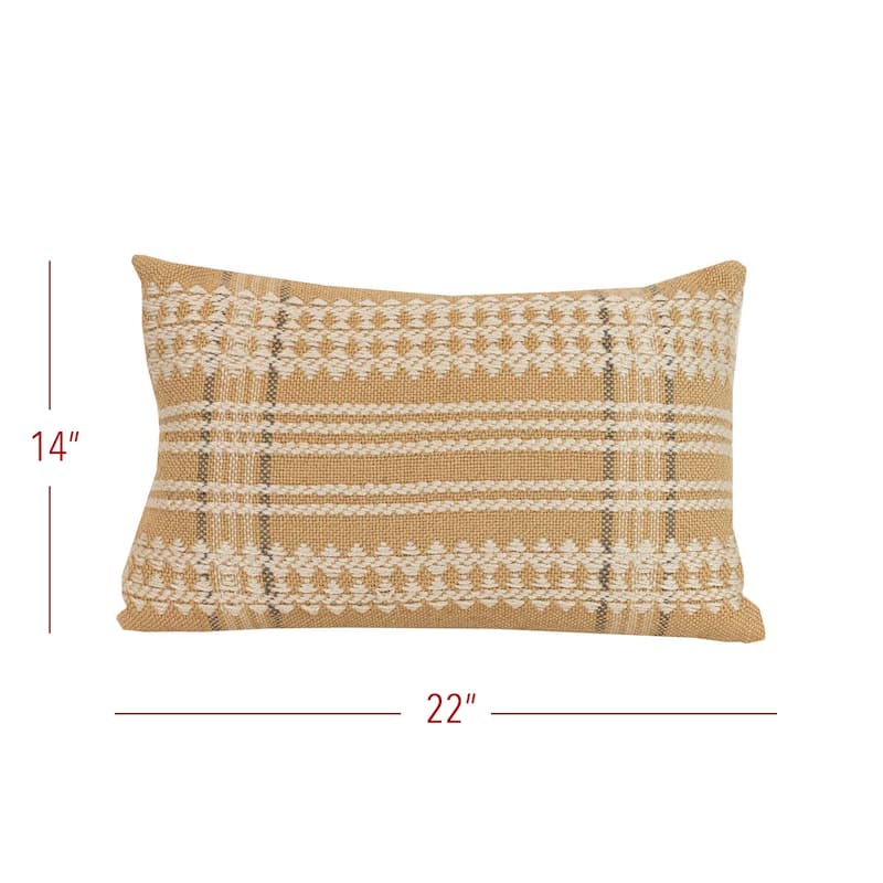 Foreside Home & Garden 14x22 In/Outdoor Geo Diamond Filled Pillow - 22 x 14 x 5"