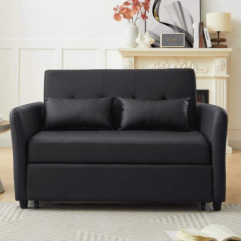 Convertible Sleeper Sofa Bed, 3-in-1 Adjustable Sofa Bed with USB Ports, Upholstered Loveseat Sofa with Armrest