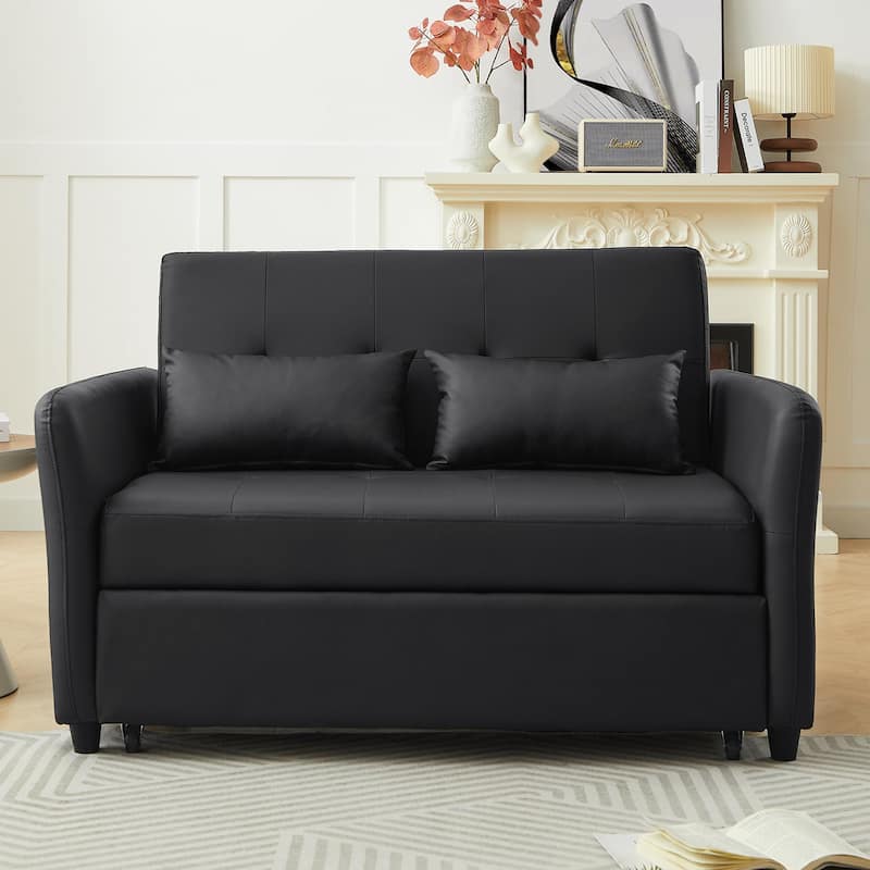 Roomfitters 51.57" Convertible Sleeper Bed with Adjustable Oversized Armchair Design and Three USB Charging Ports