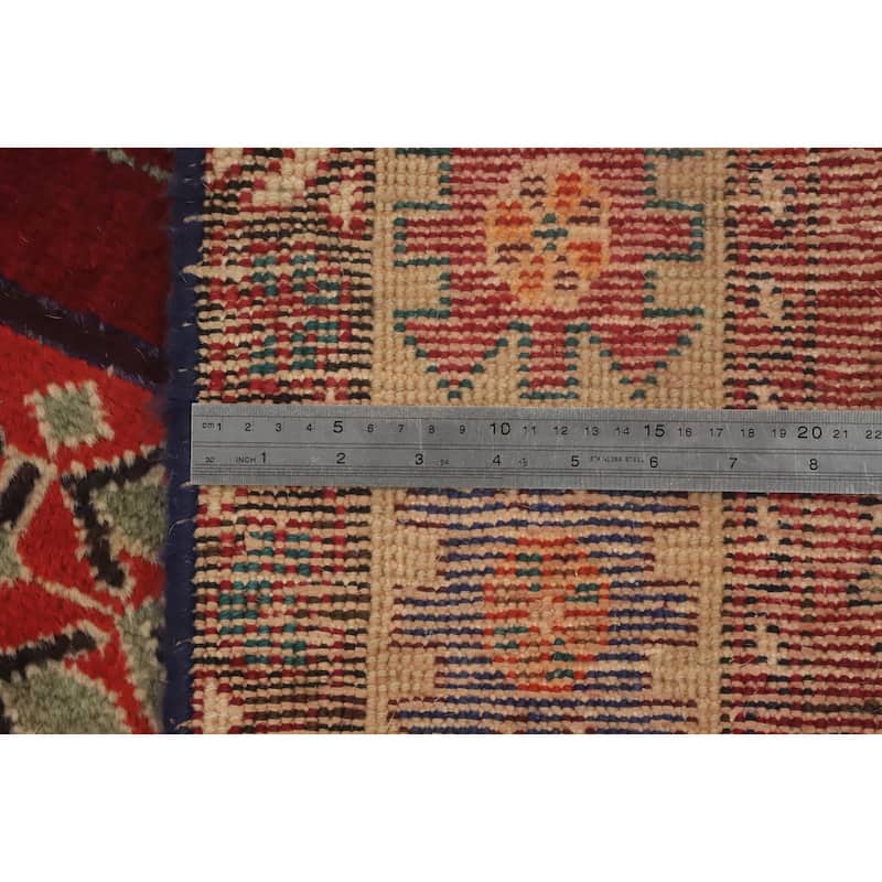 Hand Knotted Oriental 100% Wool Carpet Traditional All-Over Red Shiraz Area Rug - 9' 5'' X 6' 5''