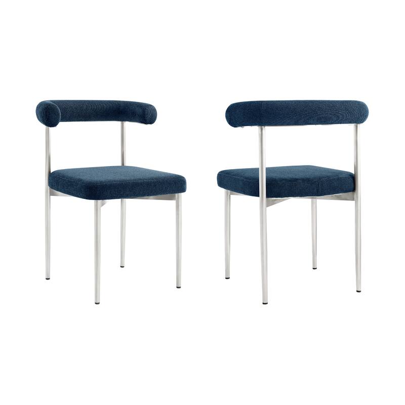 Shannon Upholstered Curved Back Barrel Kitchen Dining Chairs - Set of 2