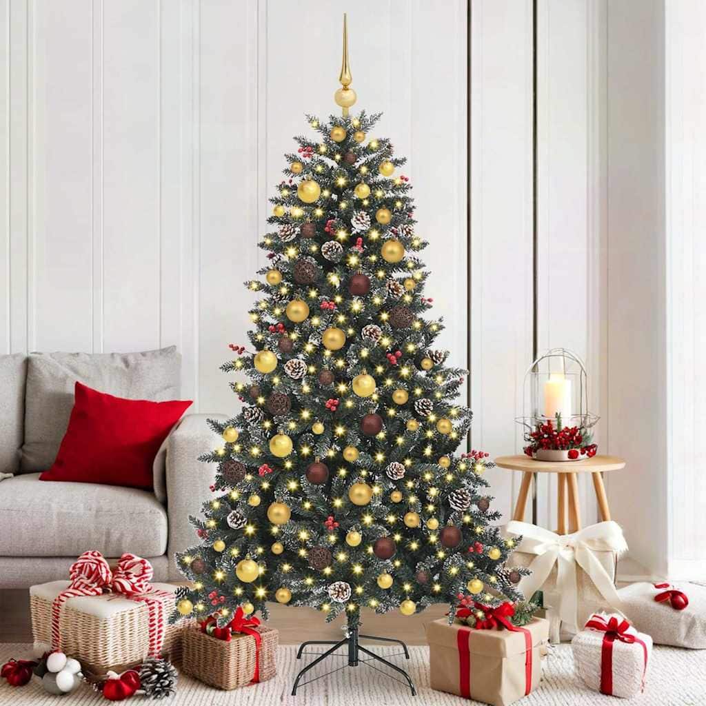 vidaXL Artificial Christmas Tree with 300 LEDs Green 99 x 99 x 180 cm - 99 x 99 x 180
