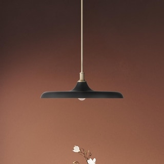 Hunter Moriso Matte Black and Modern Brass Pendant - Contemporary