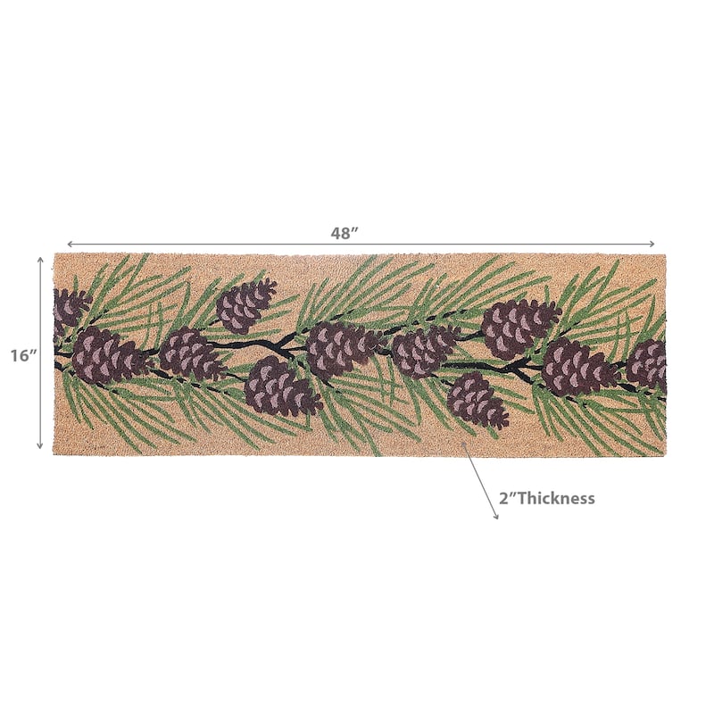 Christmas Coir Door Mat Pinecones 16 X 48