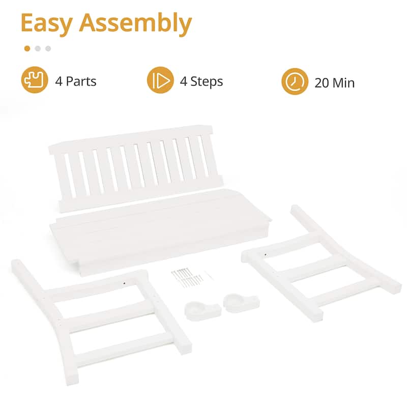48'' Outdoor Bench - Weatherproof Garden Bench for Patio, Porch, Backyard