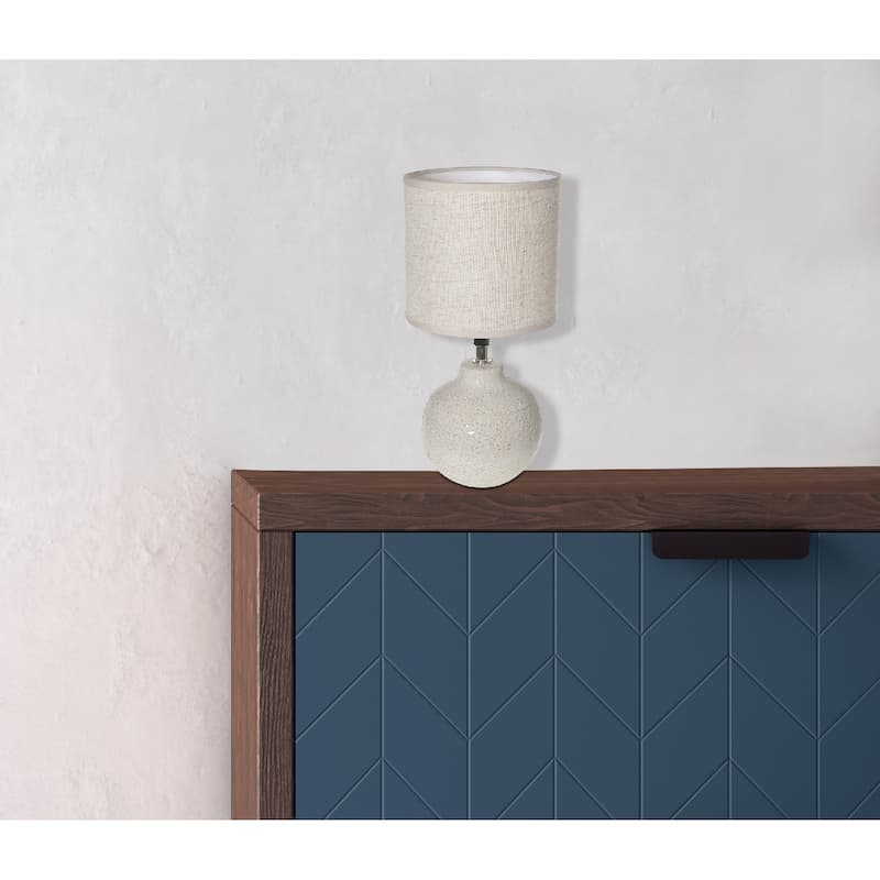 Ceramic Table Lamp With Shade Amishi Ivory