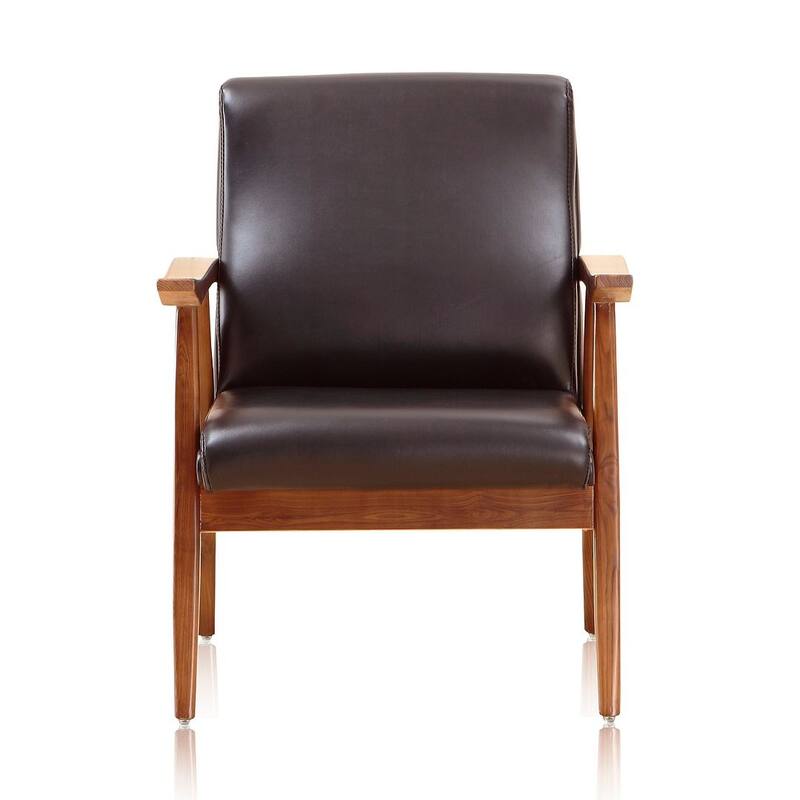 Manhattan Comfort ArchDuke Amber Faux Leather Accent Chair (Set of 2)