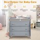 preview thumbnail 11 of 29, Baby Changing Table Infant Diaper with 3 Drawers and Safety Belt-Brown - 35.5" x 23" x 39" (L x W x H)