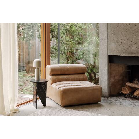 Aurelle Home Remi Modern Leather Armless Sofa Chair