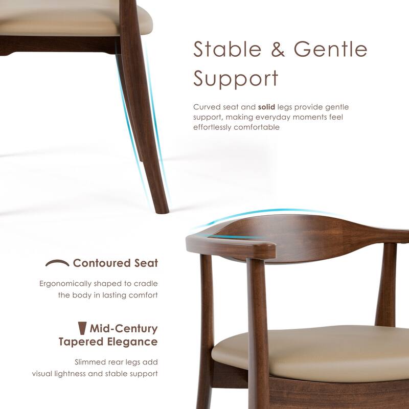 Furniture of America Abigail I Mid-century Modern Handcrafted Solid Wood Dining Chairs (Set of 2)