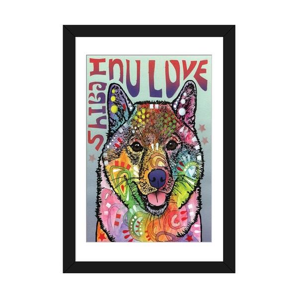 slide 2 of 20, iCanvas "Shiba Inu Love" by Dean Russo Black - 32x24x1