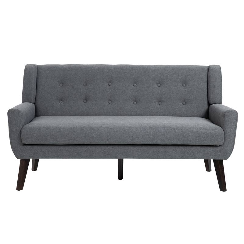 Modern Upholstered Faux Leather Tufted Armchair Linen Accent Chairs